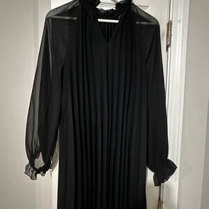 Elegant Black Pleated Dress